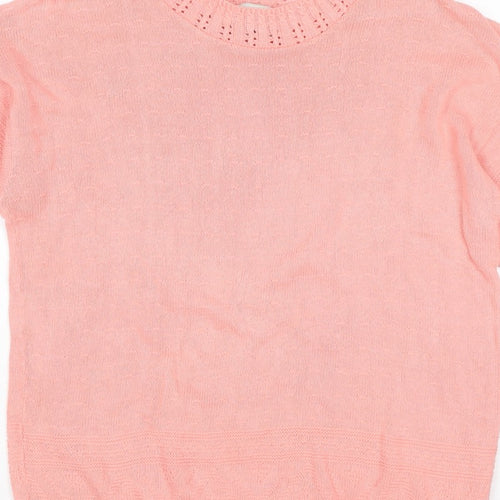 Separate Scene Women’s Pink L Short Sleeve Knit Pullover Jumper