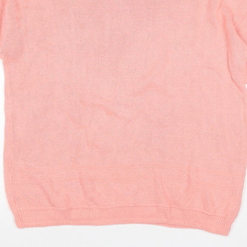 Separate Scene Women’s Pink L Short Sleeve Knit Pullover Jumper