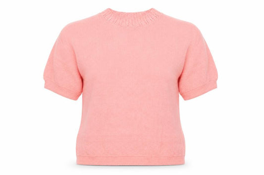 Separate Scene Women’s Pink L Short Sleeve Knit Pullover Jumper
