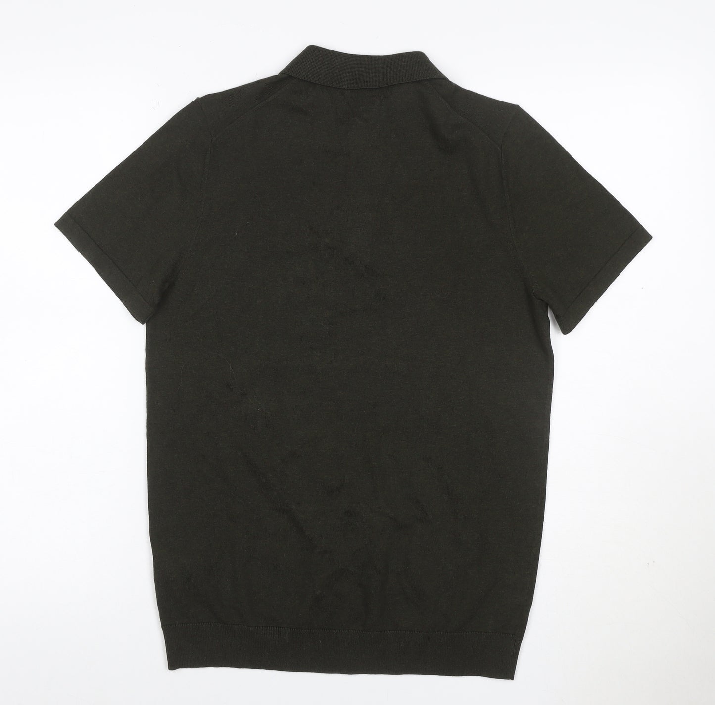 Marks and Spencer Men’s Black Cotton Rich Knit Polo Shirt Size S