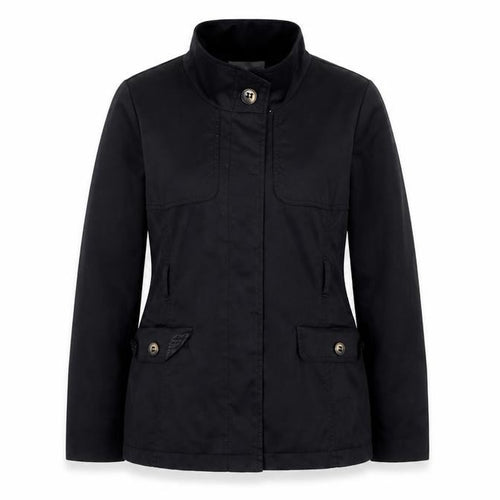 H&M Women’s Black UK 14 Military Jacket Collared Cotton Blend