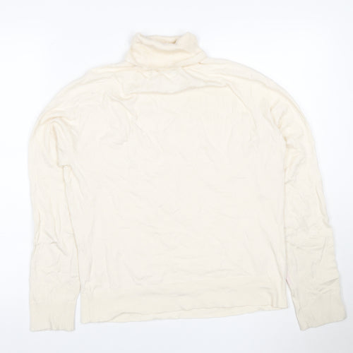 Talbots Women Ivory UK 16 Roll Neck Knit Jumper Long Sleeve