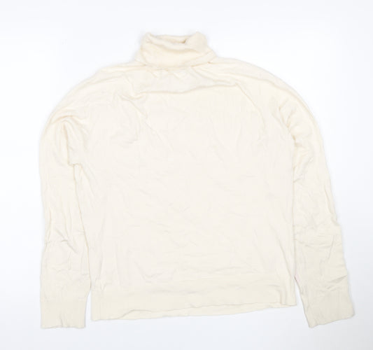 Talbots Women Ivory UK 16 Roll Neck Knit Jumper Long Sleeve