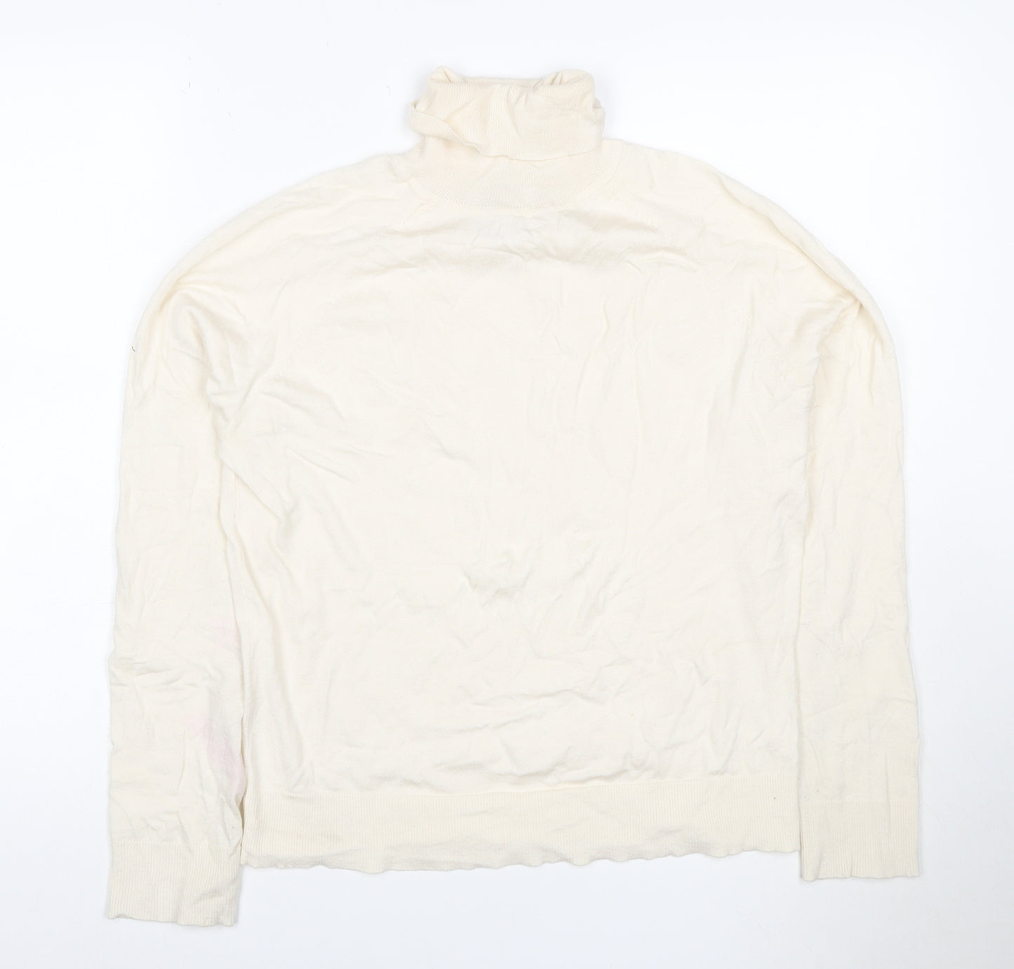 Talbots Women Ivory UK 16 Roll Neck Knit Jumper Long Sleeve