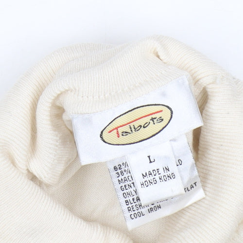 Talbots Women Ivory UK 16 Roll Neck Knit Jumper Long Sleeve