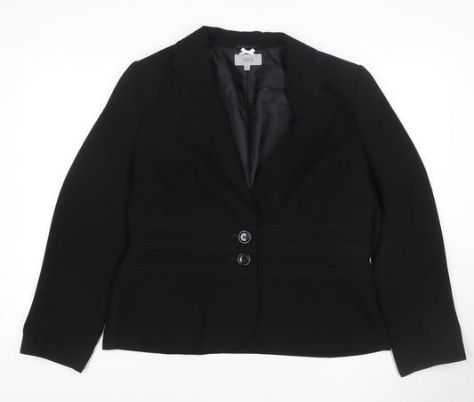 Marks and Spencer Women Black Size 18 Two Button Lined Blazer Jacket