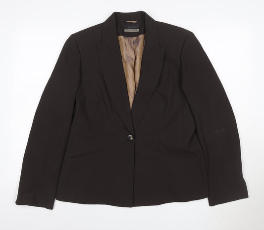 Principles Women’s Brown Size 16 One Button Lined Blazer Jacket