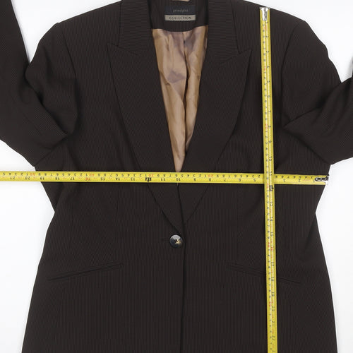 Principles Women’s Brown Size 16 One Button Lined Blazer Jacket