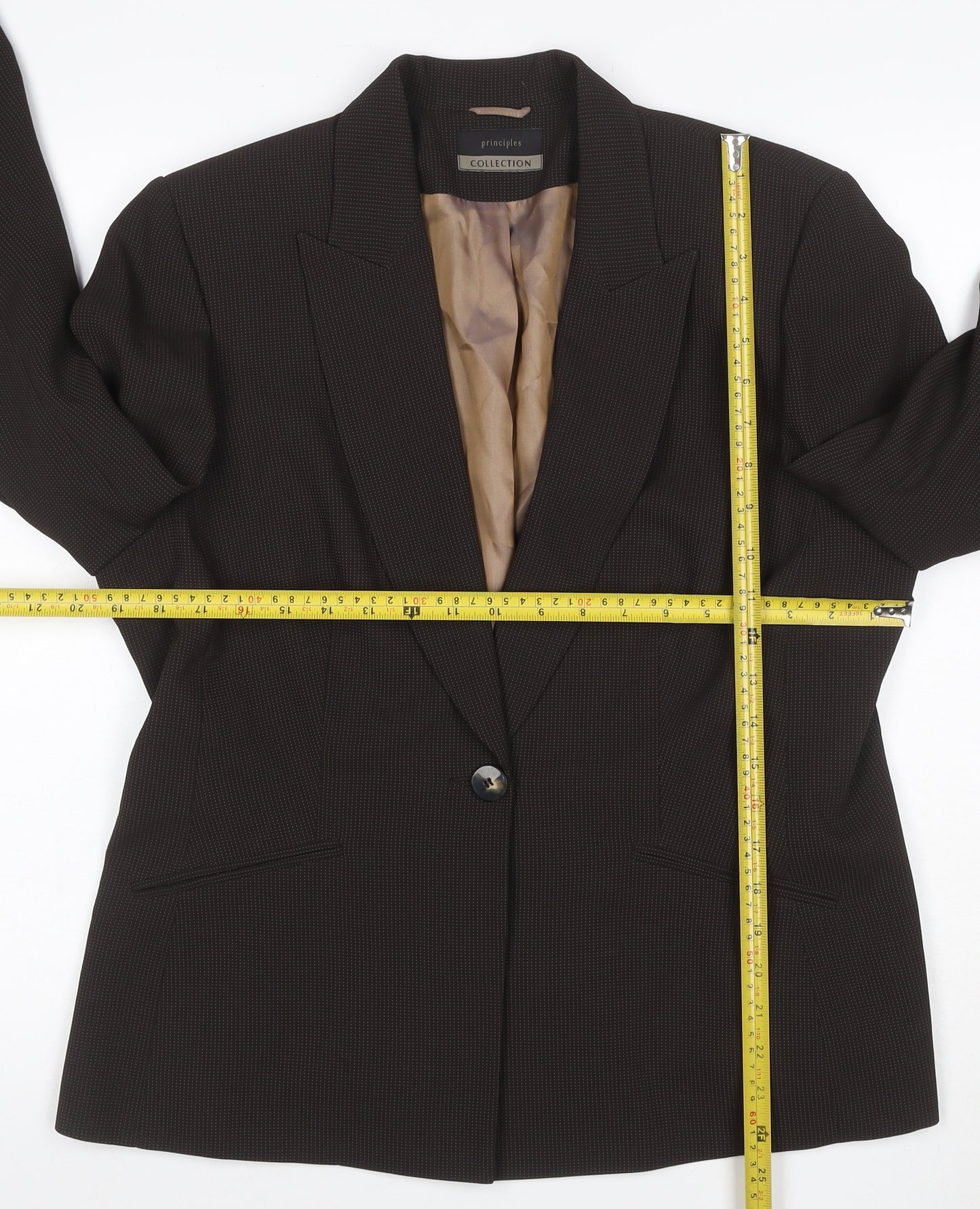 Principles Women’s Brown Size 16 One Button Lined Blazer Jacket
