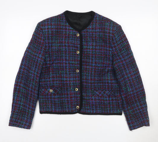 Next Originals Women’s Multicoloured Tweed Blazer Jacket UK 12 Wool