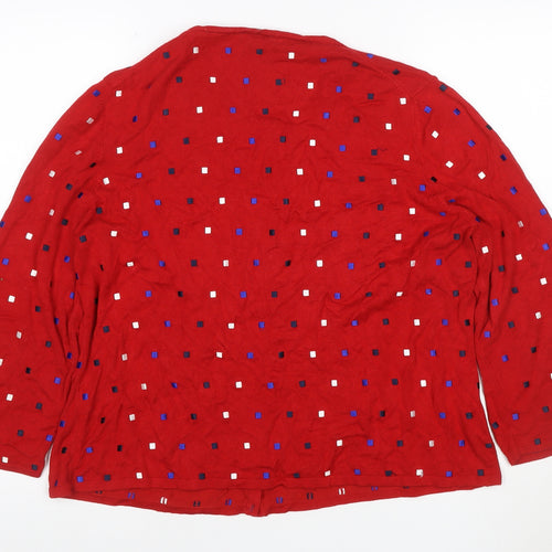 CC Women’s Red Geometric Button Cardigan XL Long Sleeve
