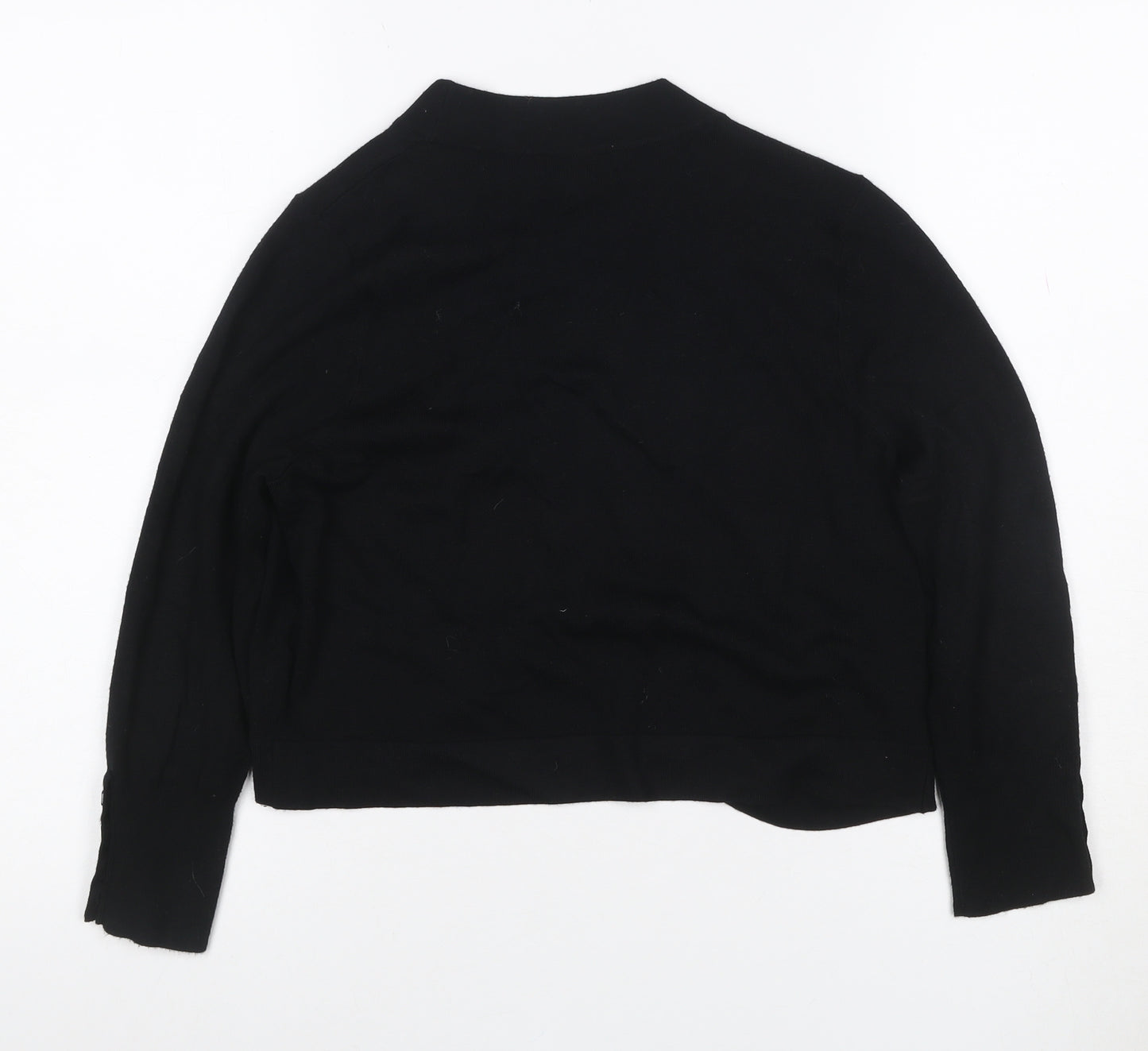 Collection Debenhams Women Black Size 14 Open V-Neck Knit Cardigan