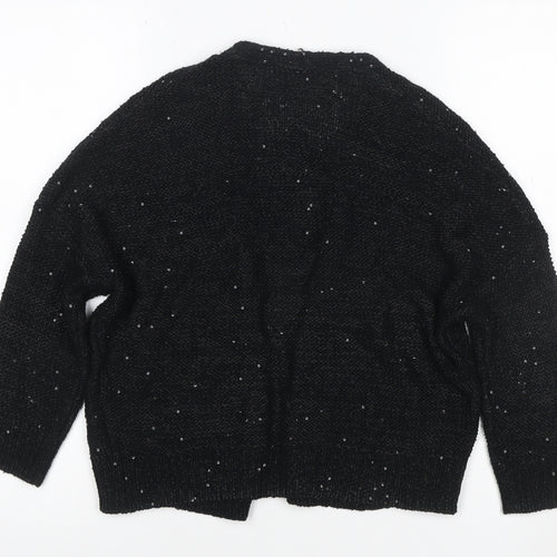 Marks and Spencer Women Black UK 10 Open Sequin Knit Cardigan