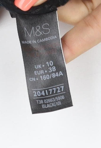 Marks and Spencer Women Black UK 10 Open Sequin Knit Cardigan