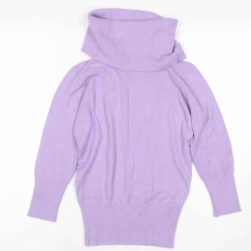 Oasis Women’s Purple UK 10 Roll Neck Knit Pullover Jumper