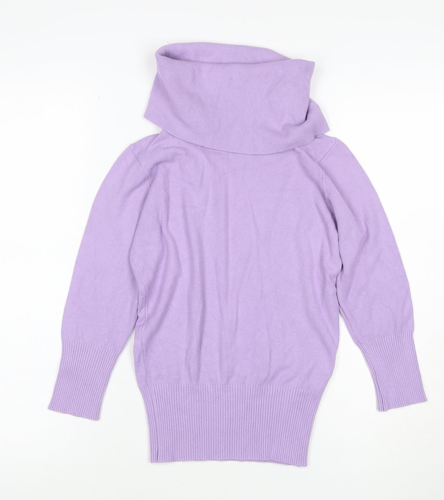 Oasis Women’s Purple UK 10 Roll Neck Knit Pullover Jumper