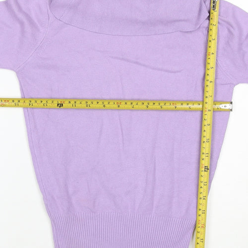 Oasis Women’s Purple UK 10 Roll Neck Knit Pullover Jumper