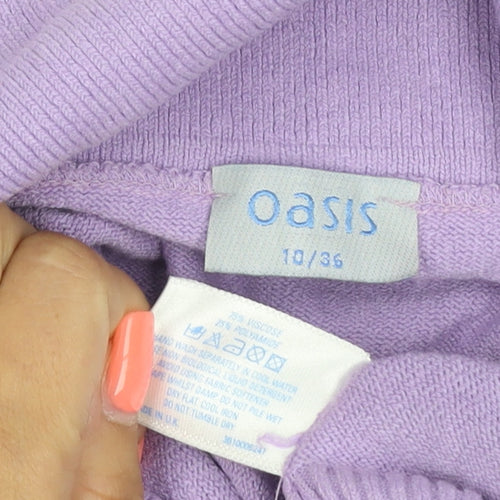 Oasis Women’s Purple UK 10 Roll Neck Knit Pullover Jumper