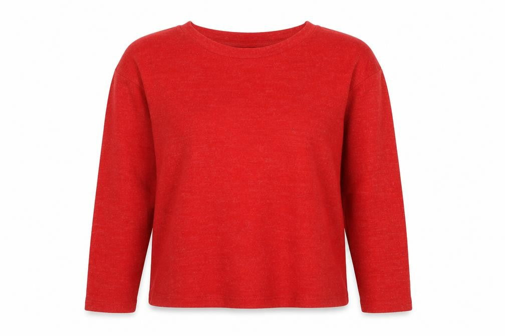 Front view of H&M Women Red S Cashmere Blend Knit Long Sleeve jumper