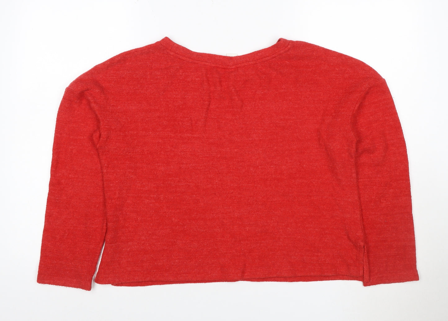 H&M Women Red S Cashmere Blend Knit Long Sleeve Pullover Jumper