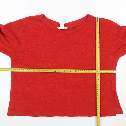 H&M Women Red S Cashmere Blend Knit Long Sleeve Pullover Jumper