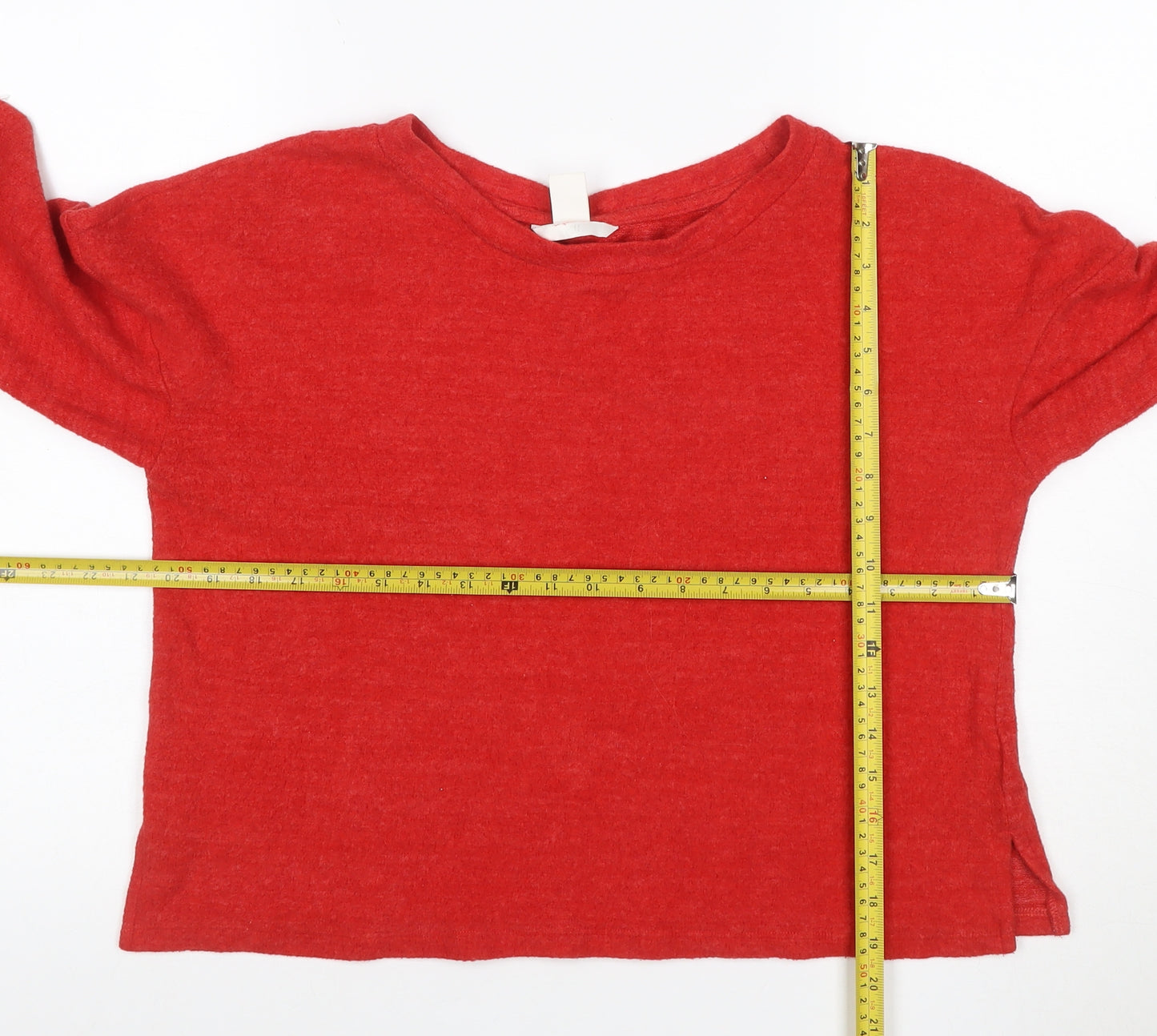 H&M Women Red S Cashmere Blend Knit Long Sleeve Pullover Jumper