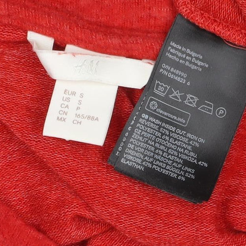 H&M Women Red S Cashmere Blend Knit Long Sleeve Pullover Jumper