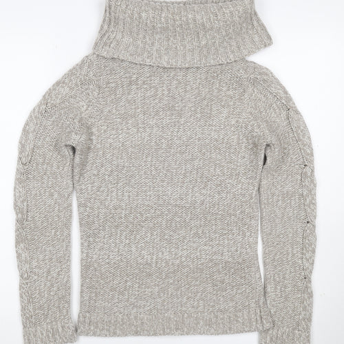 Next Women’s Grey Size 8 Cable Knit Roll Neck Jumper