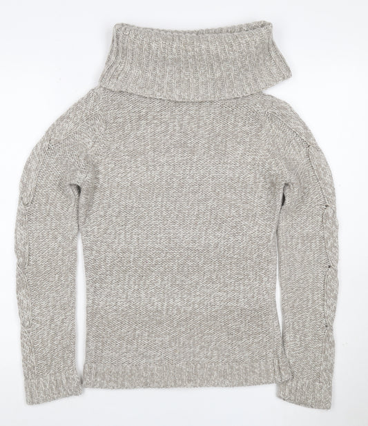 Next Women’s Grey Size 8 Cable Knit Roll Neck Jumper