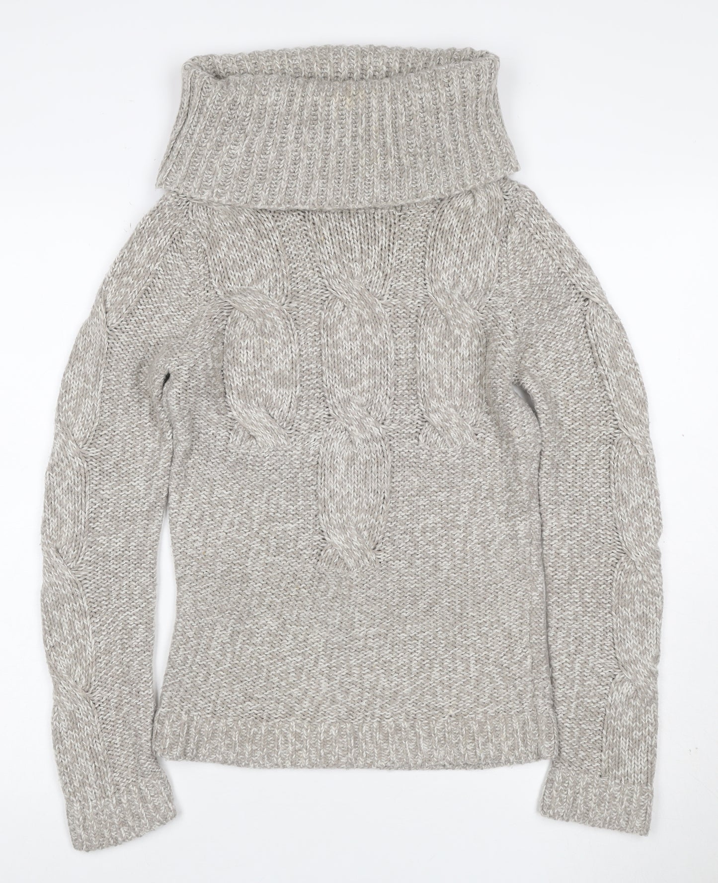 Next Women’s Grey Size 8 Cable Knit Roll Neck Jumper