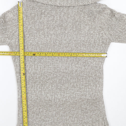 Next Women’s Grey Size 8 Cable Knit Roll Neck Jumper