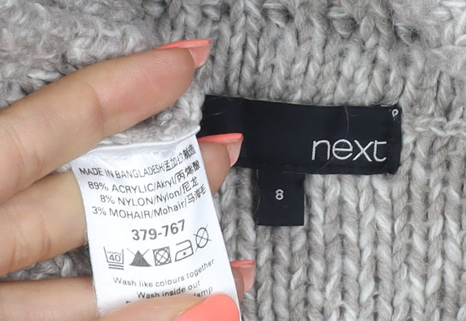 Next Women’s Grey Size 8 Cable Knit Roll Neck Jumper