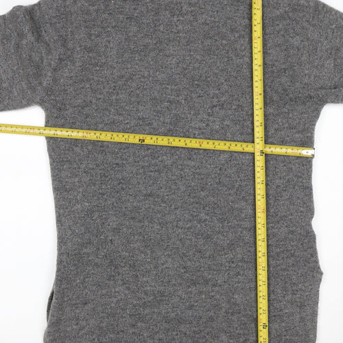 H&M Women Grey XS Knit Roll Neck Jumper Dress Long Sleeve