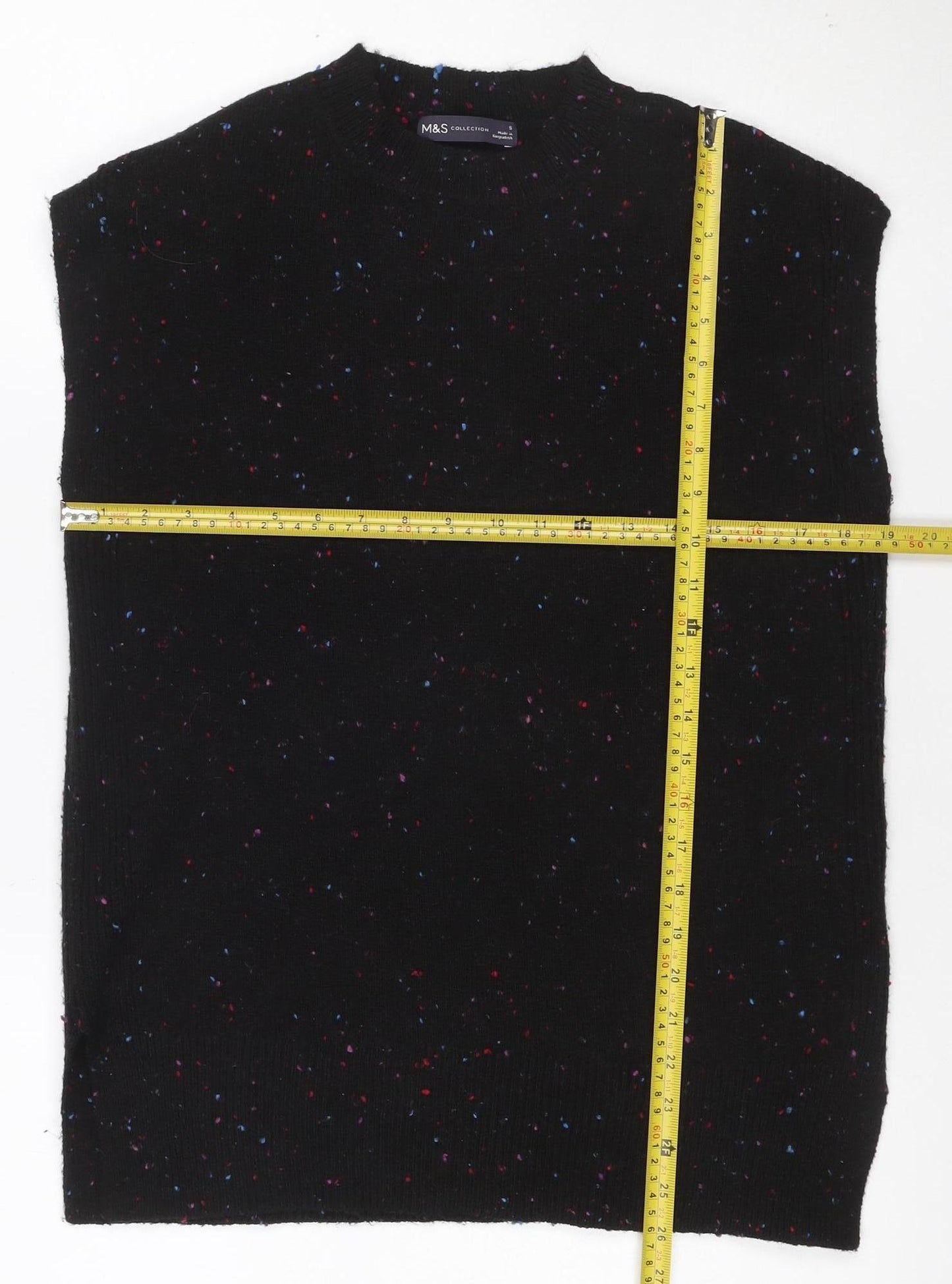 M&S Collection Women’s Black Speckled Knit Jumper Vest Size S