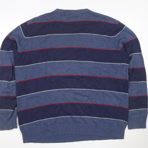 Maine New England Men’s Blue Striped Cotton Knit Pullover Jumper XL