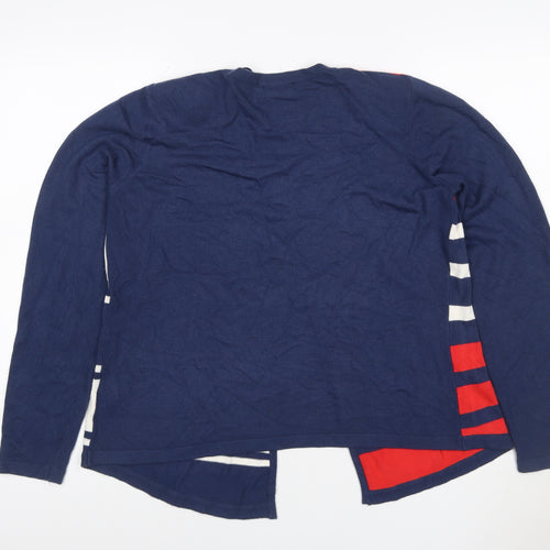 Eugen Klein Women’s Navy Red White Striped Open Cardigan UK 12
