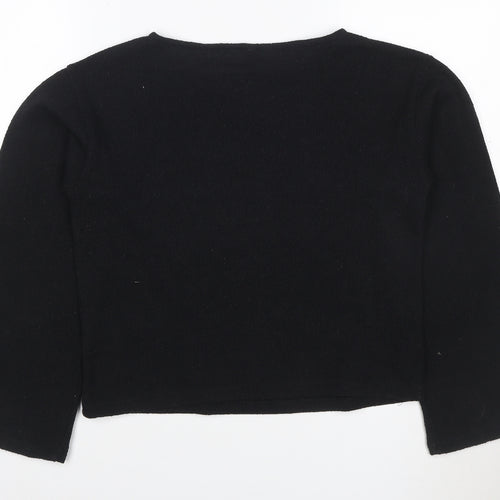 H&M Women’s Black UK 4 Round Neck Long Sleeve Knit Jumper
