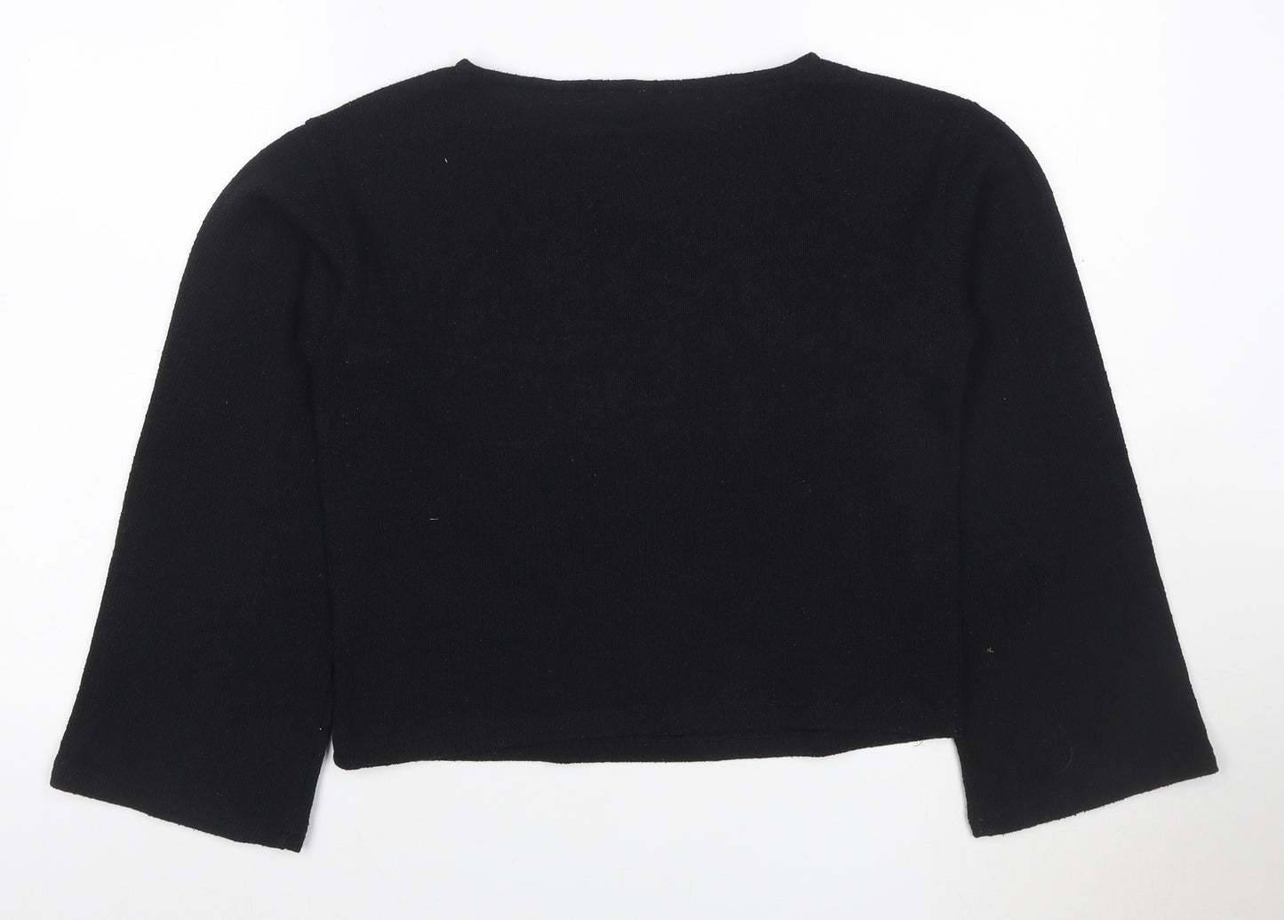H&M Women’s Black UK 4 Round Neck Long Sleeve Knit Jumper