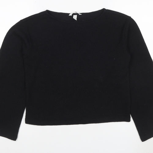 H&M Women’s Black UK 4 Round Neck Long Sleeve Knit Jumper
