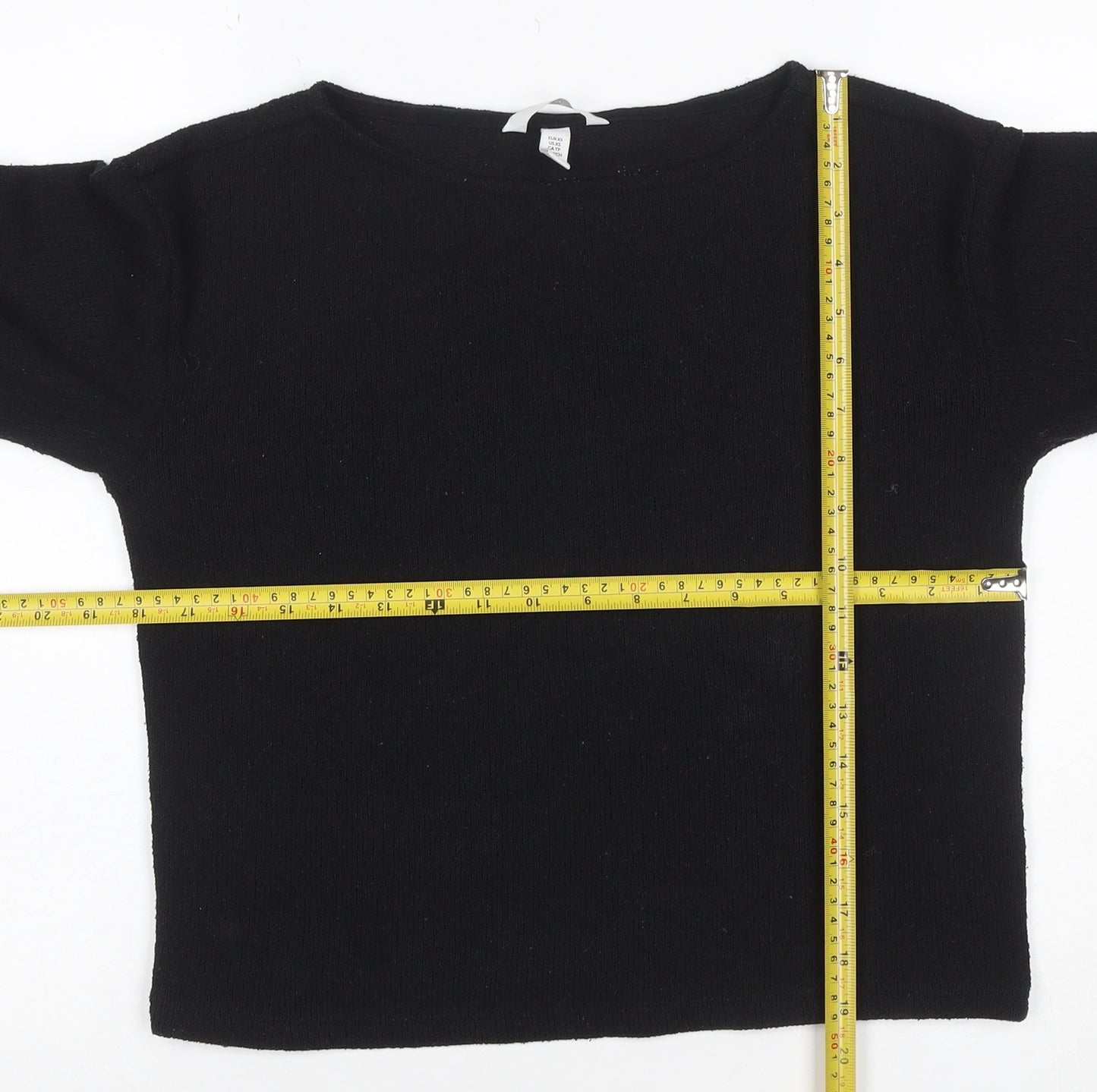 H&M Women’s Black UK 4 Round Neck Long Sleeve Knit Jumper