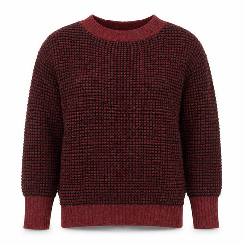 If It Were Me Women Red Black Waffle Knit Raglan Jumper Size S