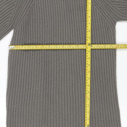 Missguided Women Grey Size 12 Rib Knit Roll Neck Pullover Jumper