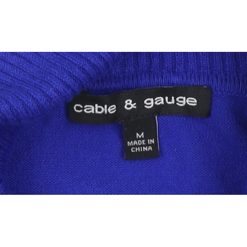 Additional view of Cable & Gauge Women Blue M Roll Neck Fine Knit jumper