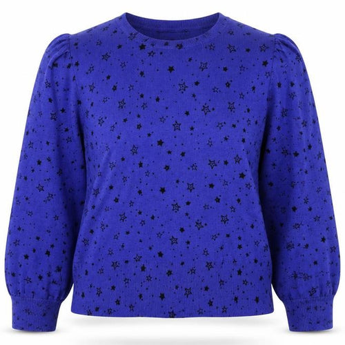 Marks & Spencer Women’s Blue Star Print L Puff Sleeve Jumper