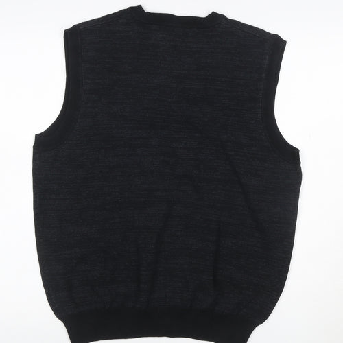 Greg Norman Men's Black L V-Neck Knit Sweater Vest Logo Golf
