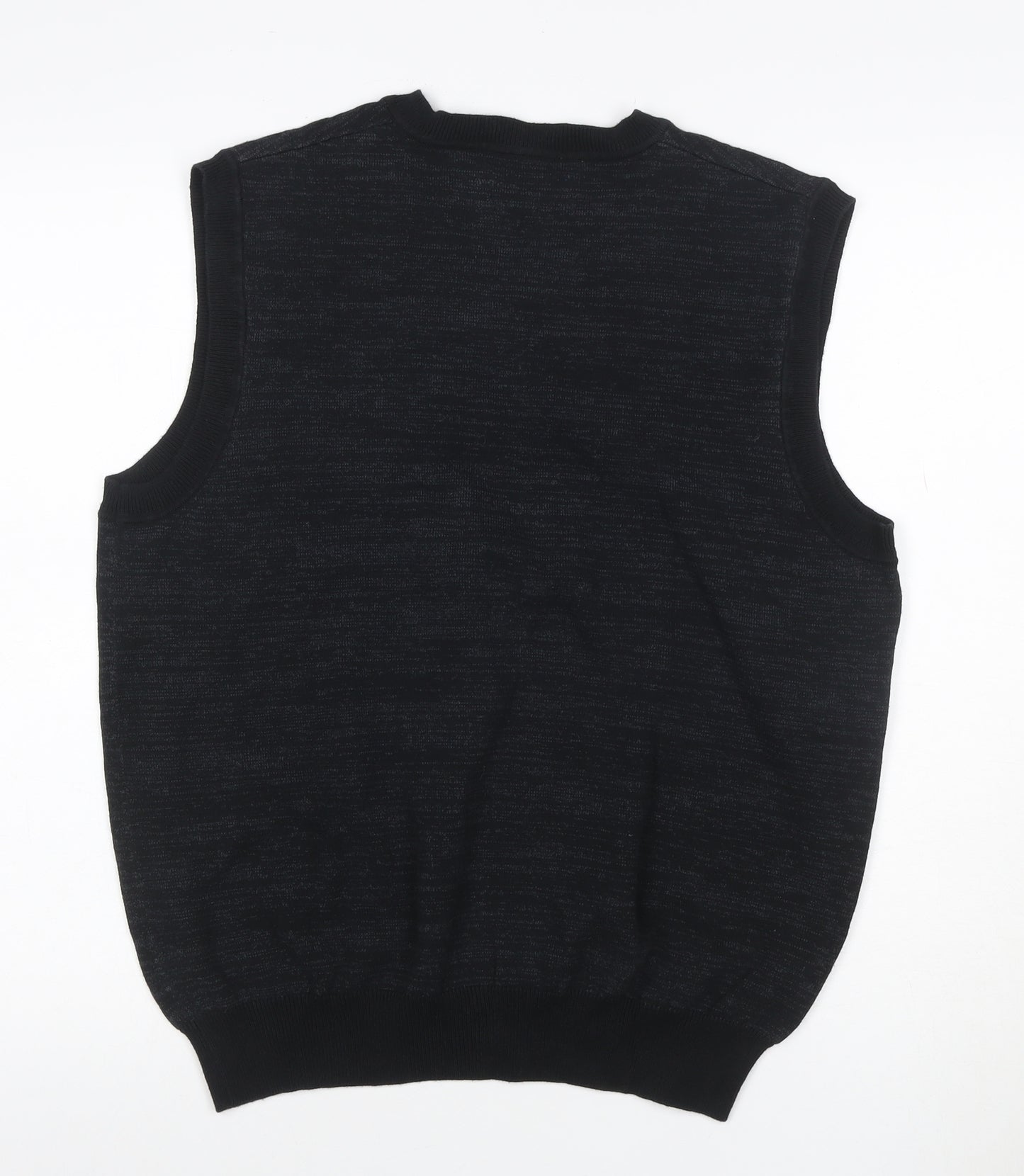 Greg Norman Men's Black L V-Neck Knit Sweater Vest Logo Golf