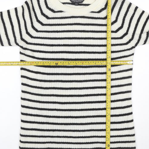 Dorothy Perkins Women’s Ivory Black Stripe Bell Sleeve Jumper UK 12