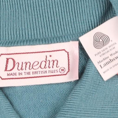 Dunedin Women Blue Wool Collared Button Cardigan Size S