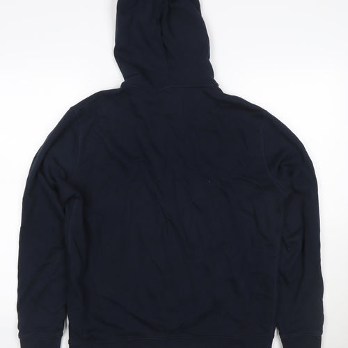 Marks & Spencer Men Blue M Full Zip Hooded Cotton Hoodie