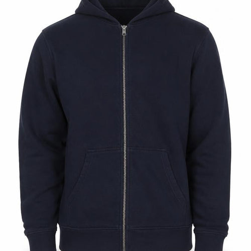 Marks & Spencer Men Blue M Full Zip Hooded Cotton Hoodie